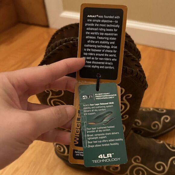 NEW ARIAT 4LR Technology Cowgirl Western Embroidered Brown Boots Size 6 - Picture 8 of 11